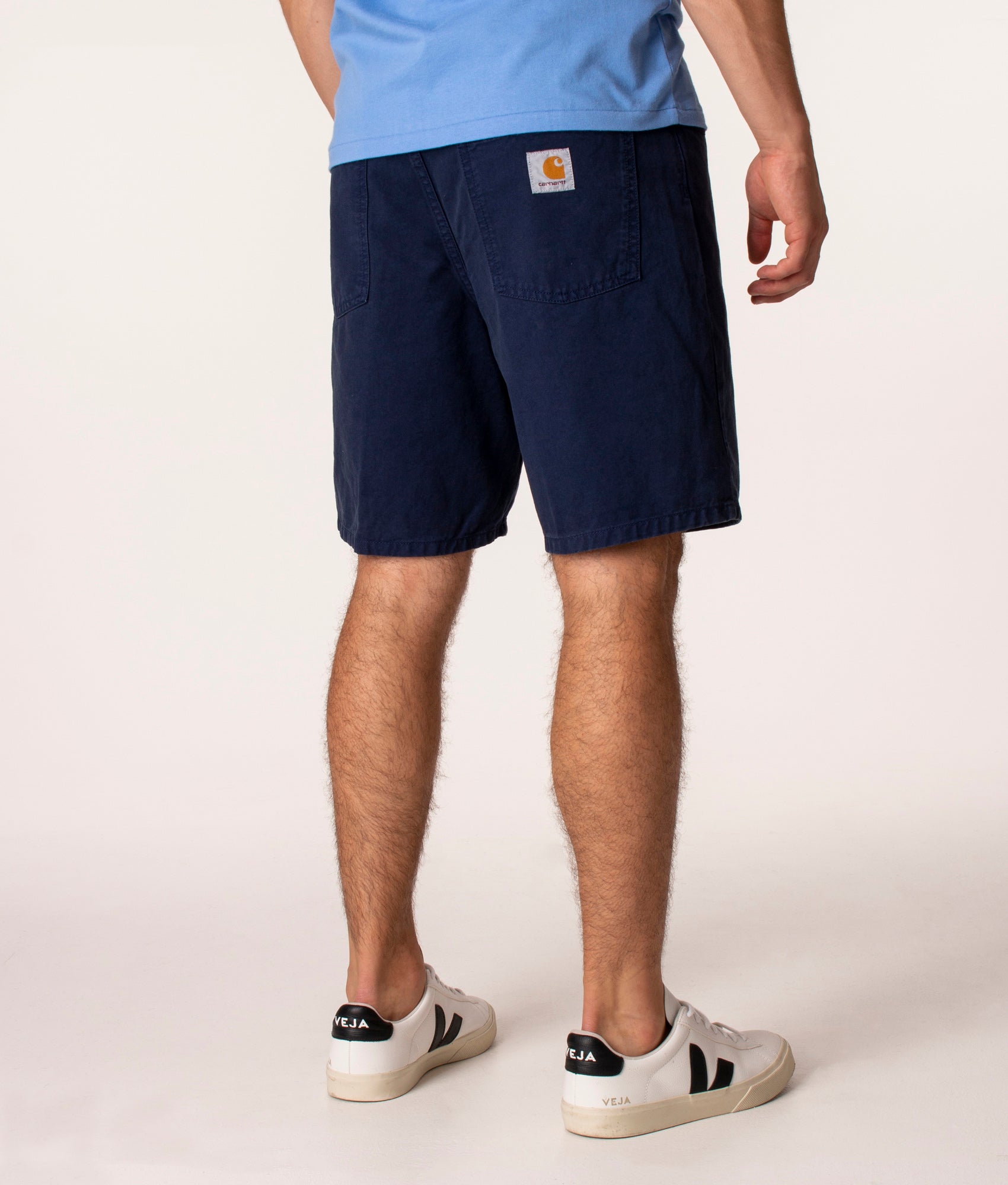 Carhartt WIP Newel Shorts in Blue at EQVVS.  Back Shot. 