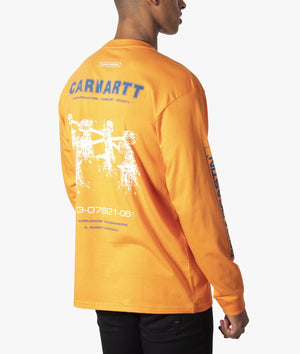Long-Sleeve-Airwaves-Backprint-T-Shirt-Orange-Carhartt-WIP-EQVVS
