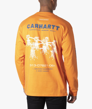 Long-Sleeve-Airwaves-Backprint-T-Shirt-Orange-Carhartt-WIP-EQVVS