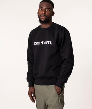 Relaxed-Fit-Logo-Sweatshirt-Black/White-Carhartt-WIP-EQVVS