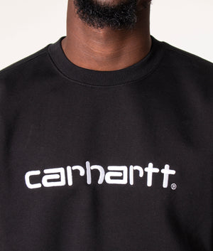 Relaxed-Fit-Logo-Sweatshirt-Black/White-Carhartt-WIP-EQVVS