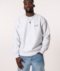 Loose Fit American Script Sweatshirt: 482XX Ash Heather 