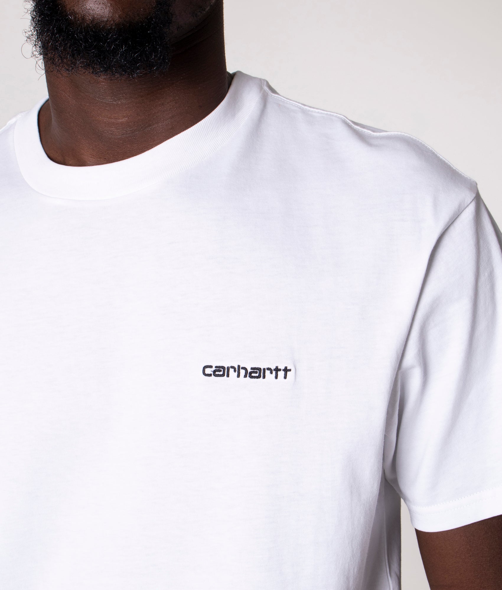 Relaxed-Fit-Script-Embroidery-T-Shirt-White/Black-Carhartt-WIP-EQVVS