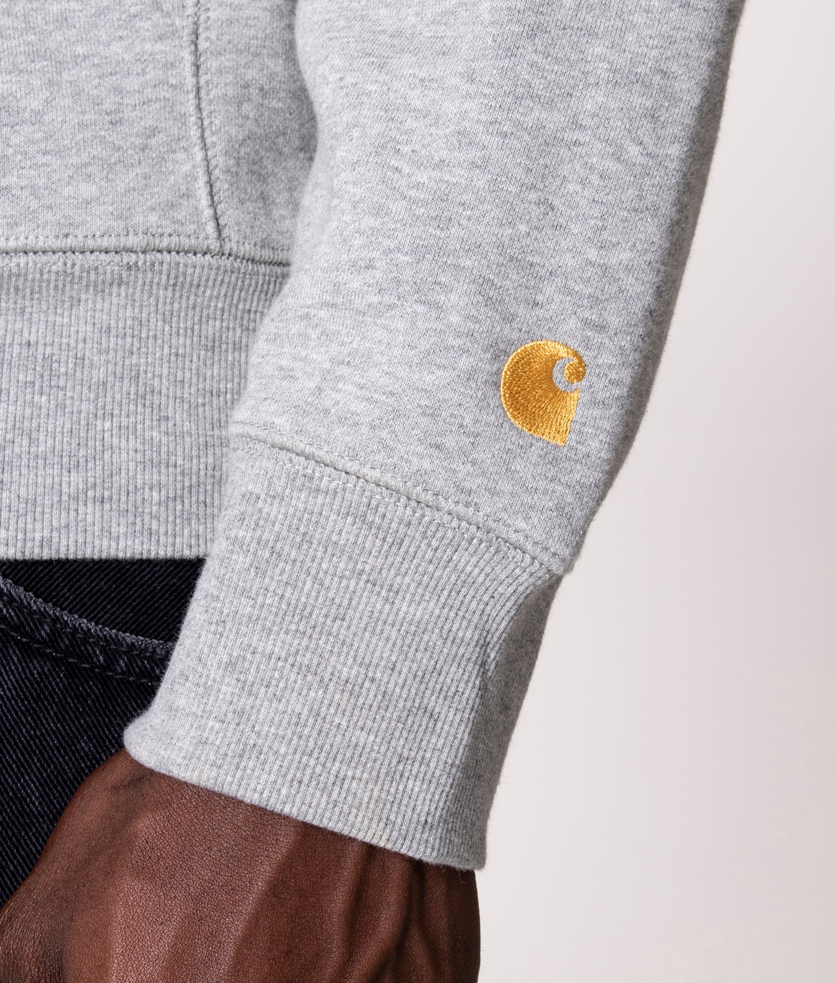 Chase-Hoodie-Grey-Heather/Gold-Carhartt-WIP-EQVVS