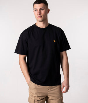 Relaxed-Fit-Chase-T-Shirt-Black/Gold-Carhartt-WIP-EQVVS