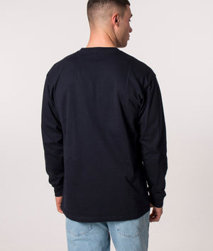 Relaxed-Fit-Long-Sleeve-Chase-T-Shirt-Dark-Navy-Gold-Carhartt-WIP-EQVVS