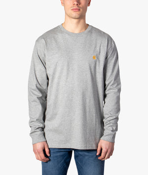 Long-Sleeve-Chase-T-Shirt-Grey-Heather/Gold-Carhartt-WIP-EQVVS