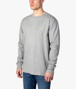 Long-Sleeve-Chase-T-Shirt-Grey-Heather/Gold-Carhartt-WIP-EQVVS
