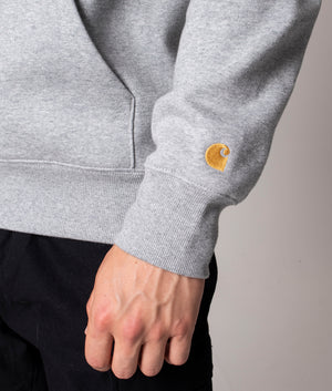 Quarter-Zip-Chase-Sweatshirt-Grey-Heather/Gold-Carhartt-WIP-EQVVS