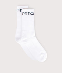 Carhartt Logo Socks: 00AXX White/Black 