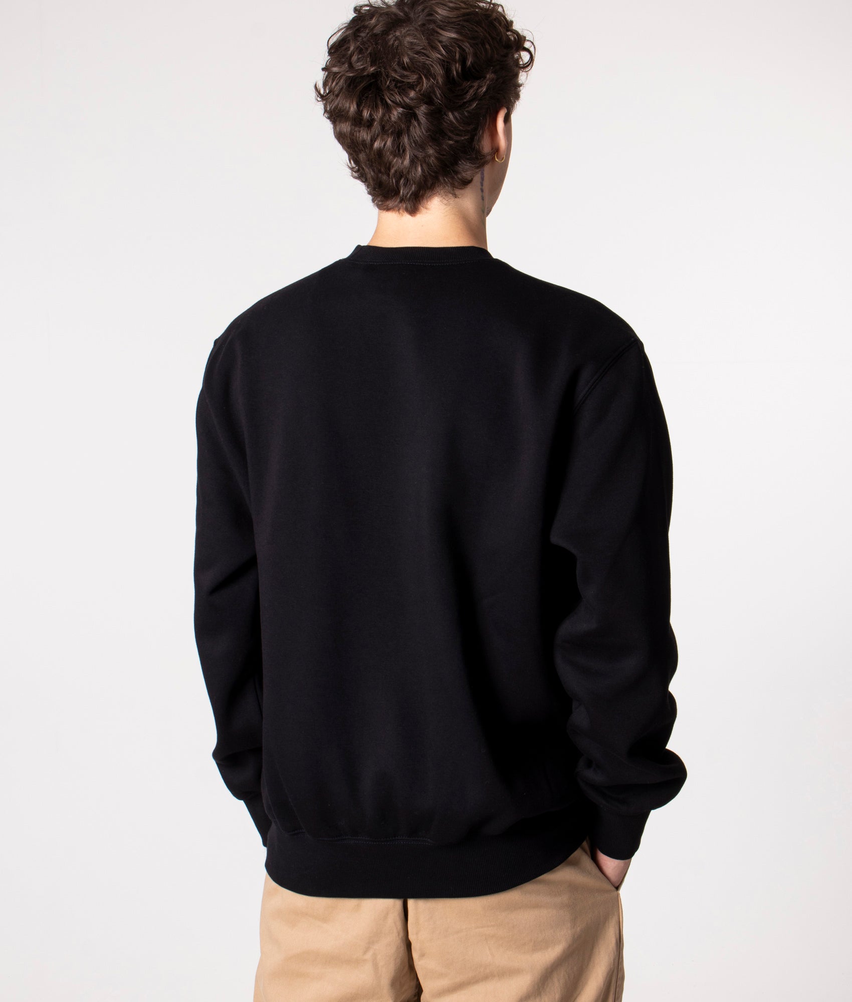 Relaxed-Fit-Carhartt-Logo-Sweatshirt-Black/White-Carhartt-WIP-EQVVS