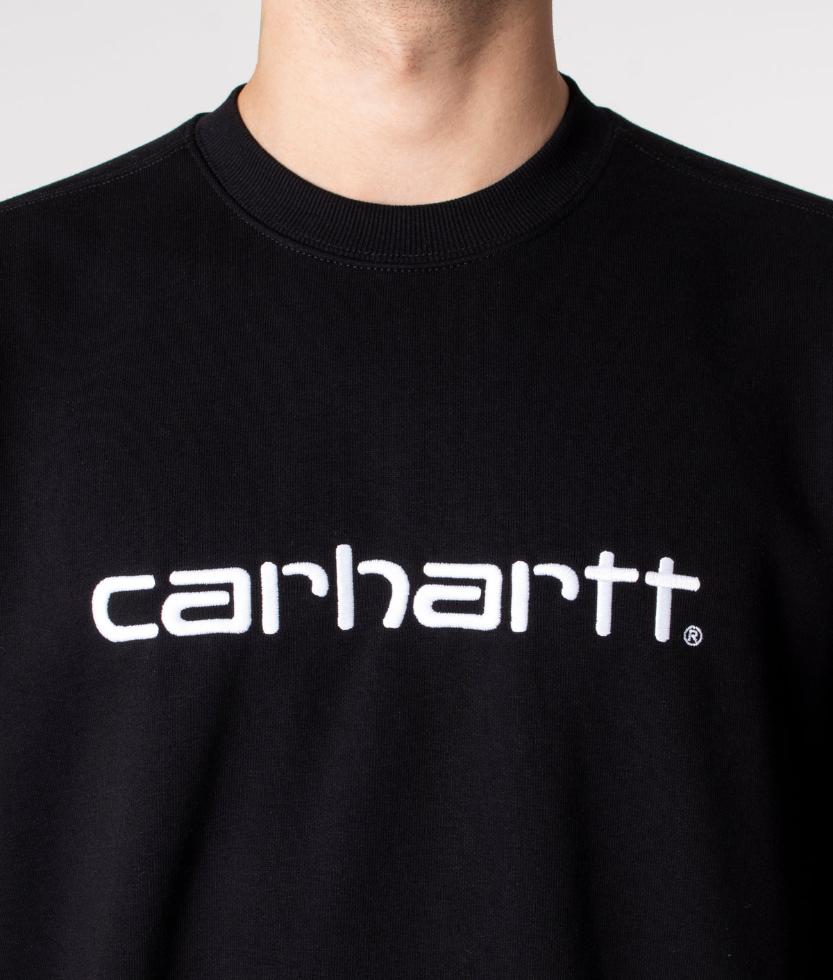 Relaxed-Fit-Carhartt-Logo-Sweatshirt-Black/White-Carhartt-WIP-EQVVS