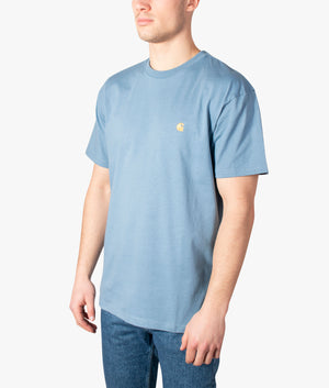 Relaxed-Fit-Chase-T-Shirt-Icy-Water/Gold-Carhartt-WIP-EQVVS