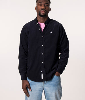 Madison-Fine-Corduroy-Shirt-Dark-Navy/White-Carhartt-WIP-EQVVS