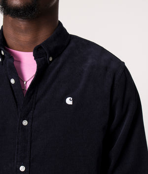 Madison-Fine-Corduroy-Shirt-Dark-Navy/White-Carhartt-WIP-EQVVS