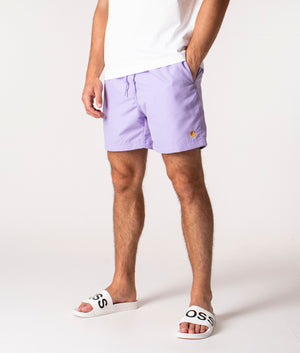 Regular-Fit-Chase-Swim-Shorts-Soft-Lavender/Gold-Carhartt-WIP-EQVVS 