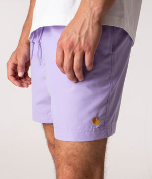 Regular-Fit-Chase-Swim-Shorts-Soft-Lavender/Gold-Carhartt-WIP-EQVVS 