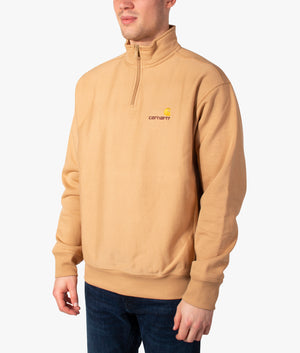 Relaxed-Fit-Quarter-Zip-American-Script-Sweatshirt-Dusty-H-Brown-Carhartt-WIP-EQVVS
