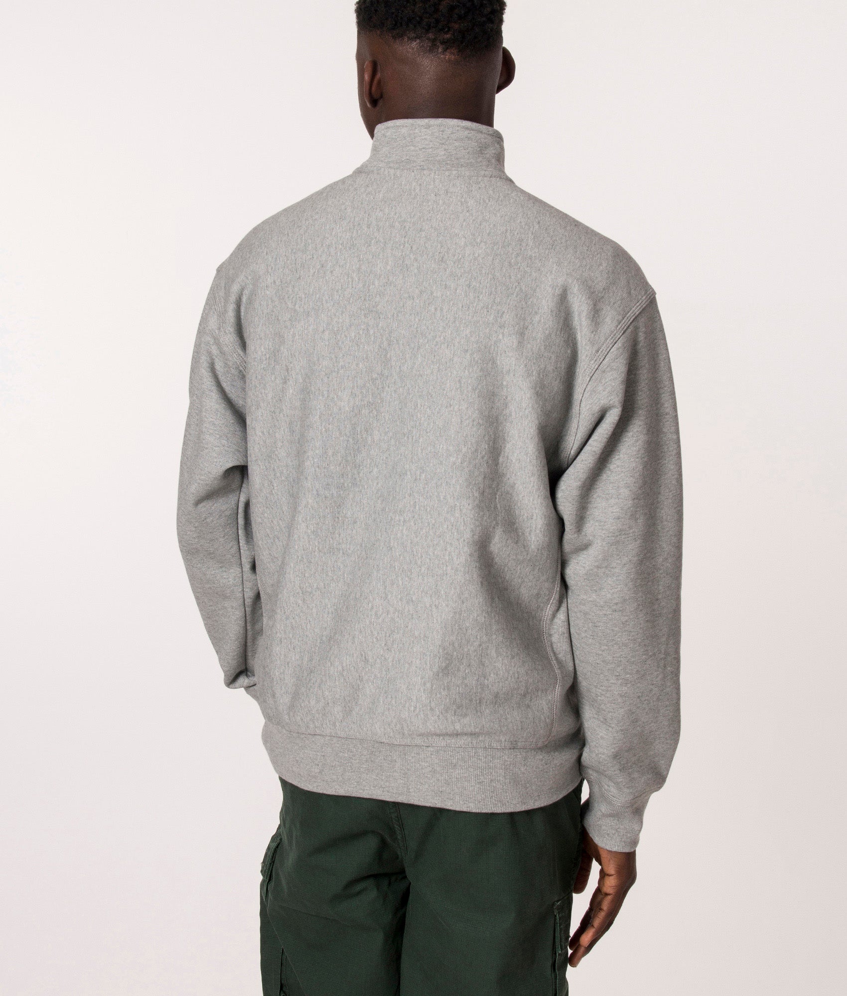 Relaxed-Fit-Quarter-Zip-American-Script-Sweatshirt-Grey-Heather-Carhartt-WIP-EQVVS