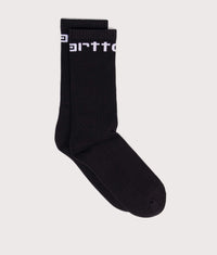Carhartt Logo Socks: 0D2XX Black/White 