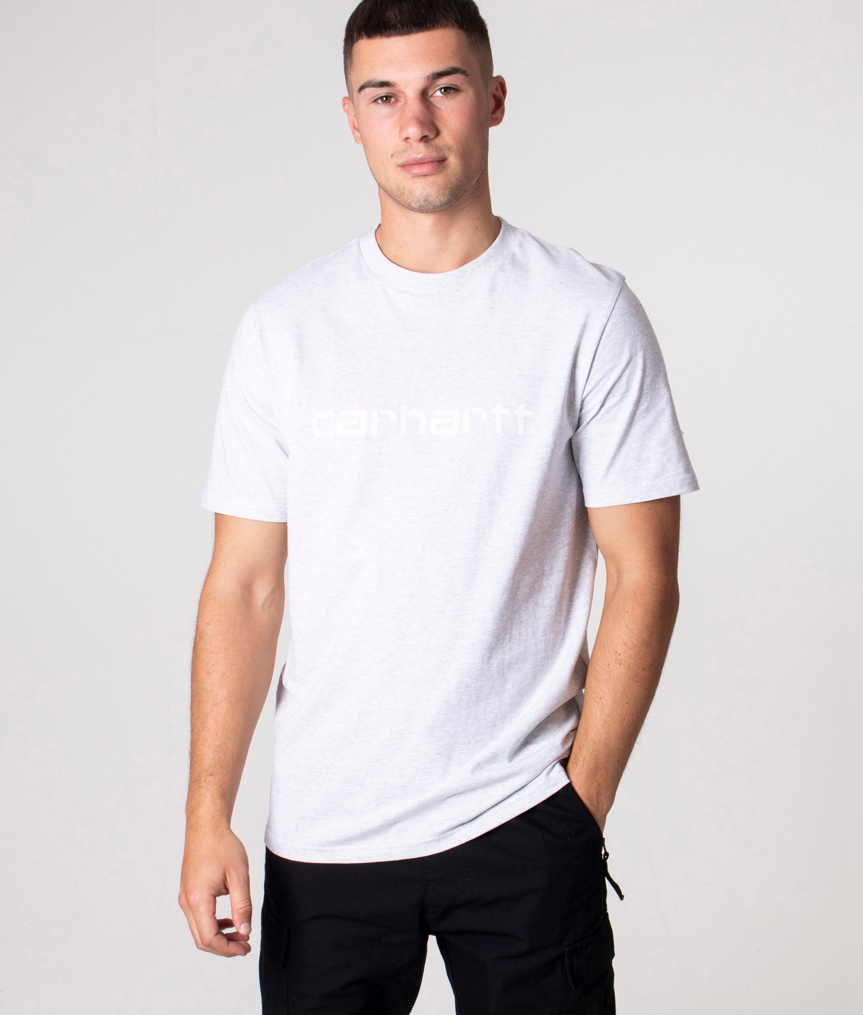 Script-T-Shirt-Ash-Heather/White-Carhartt-WIP-EQVVS