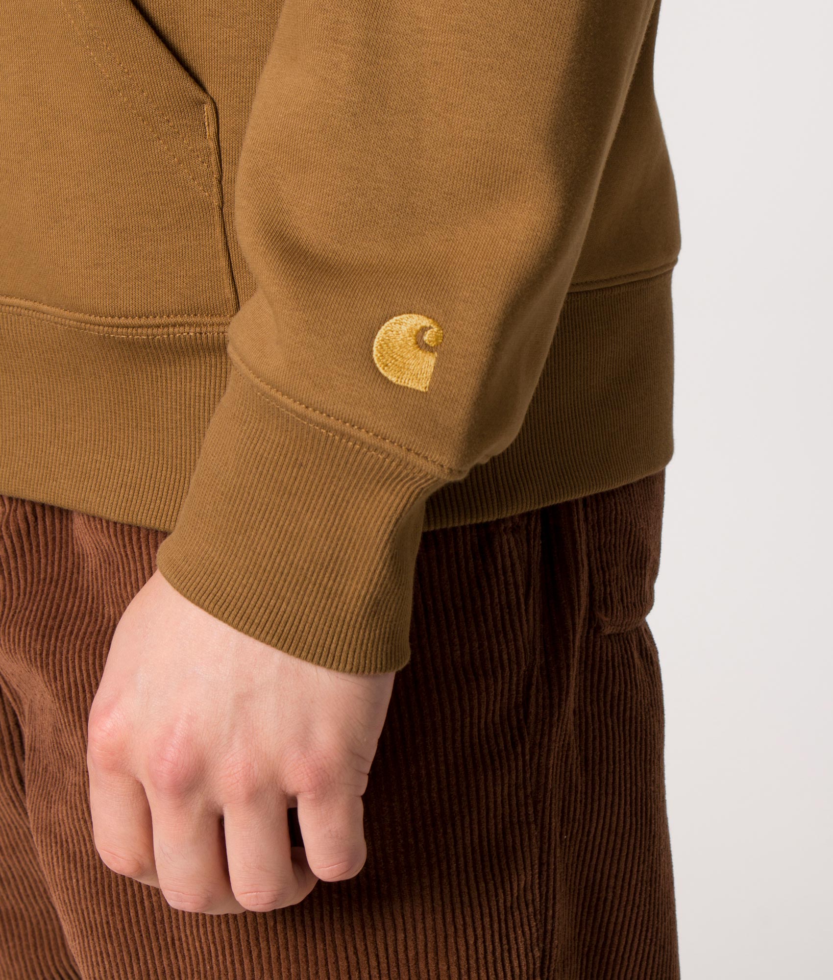 Quarter-Zip-Chase-Sweatshirt-Hamilton-Brown/Gold-Carhartt-WIP-EQVVS