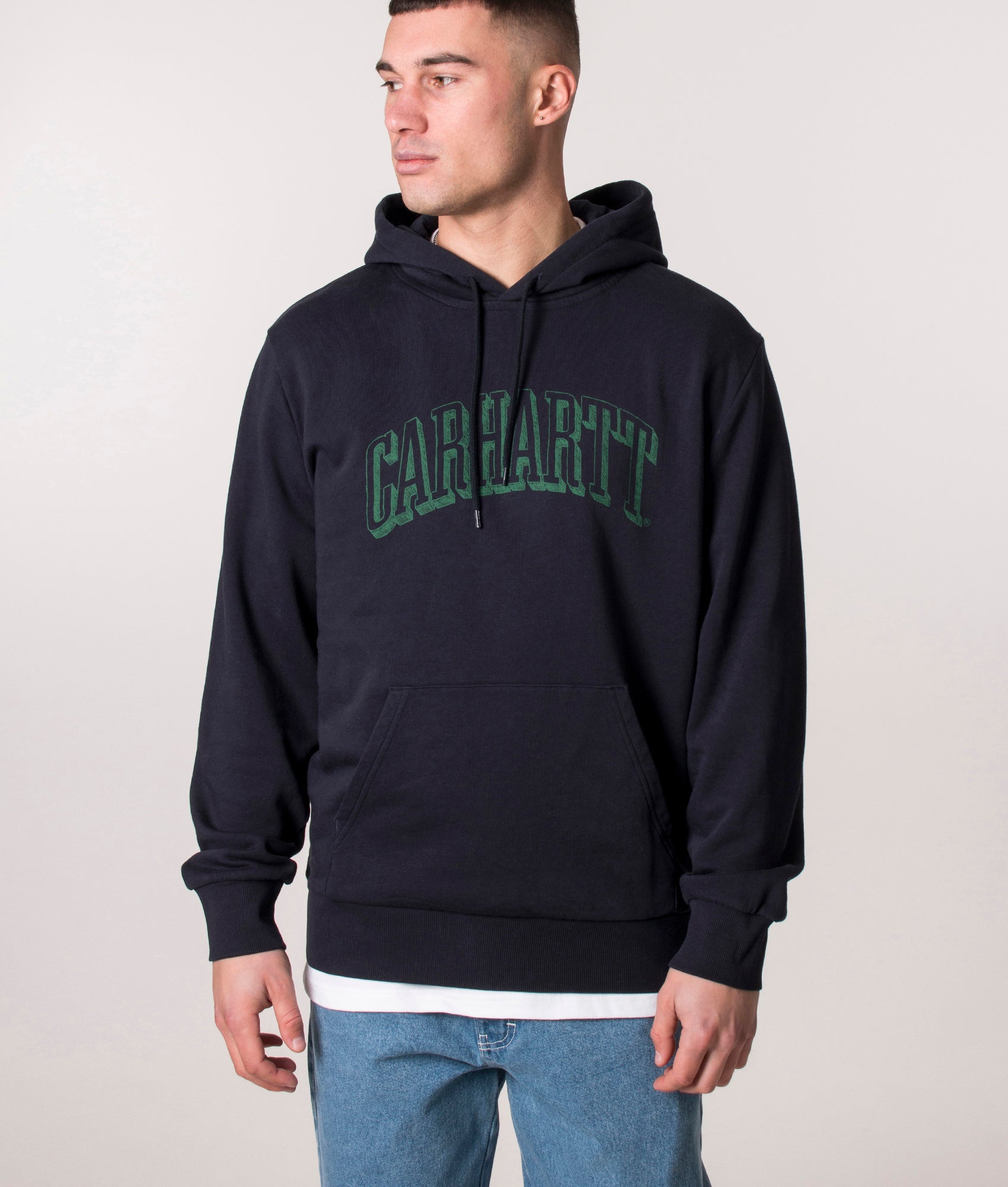 Relaxed-Fit-Scrawl-Logo-Hoodie-Dark-Navy/Bonsai-Carhartt-WIP-EQVVS