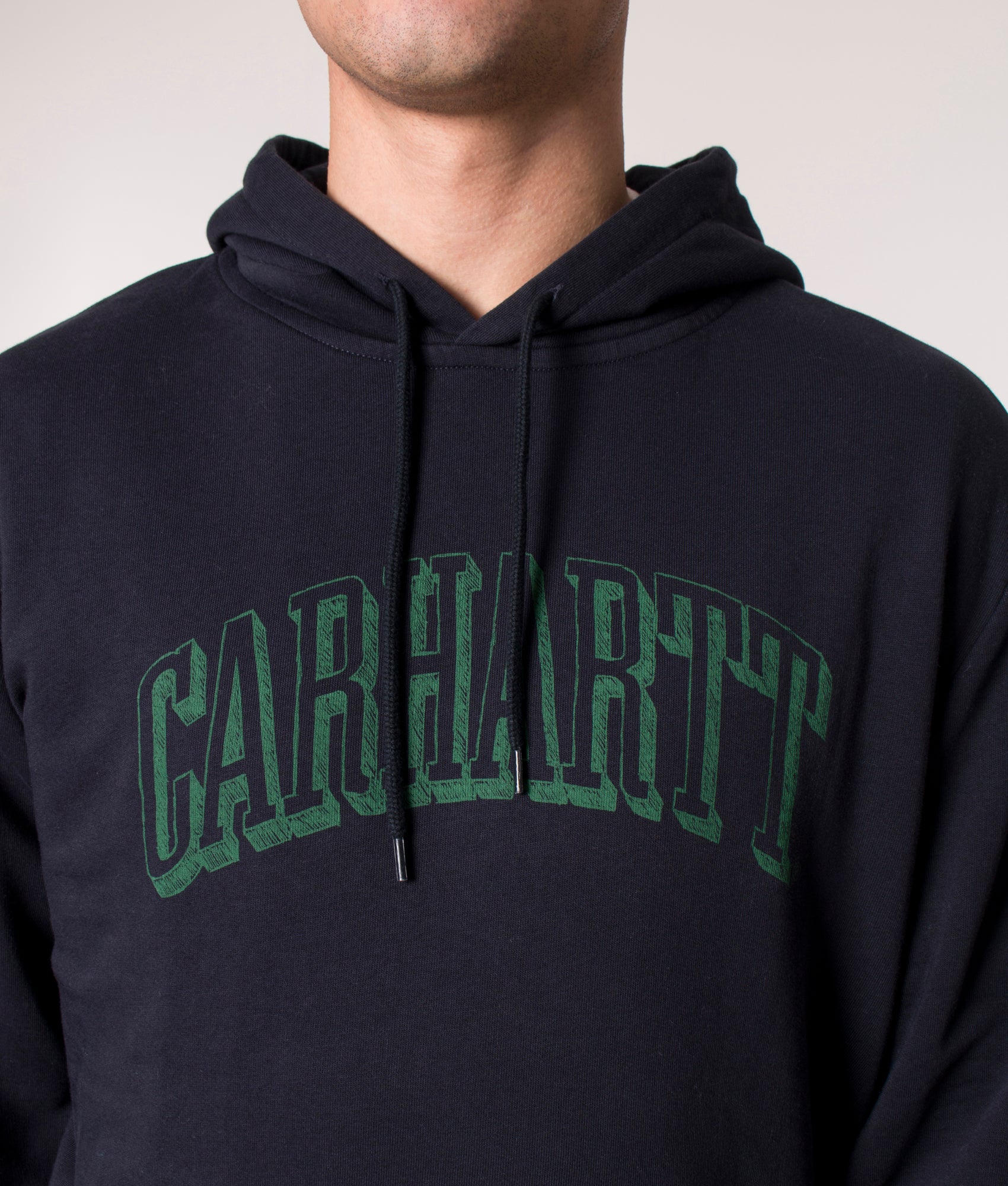 Relaxed-Fit-Scrawl-Logo-Hoodie-Dark-Navy/Bonsai-Carhartt-WIP-EQVVS