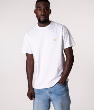 Relaxed-Fit-Chase-T-Shirt-White/Gold-Carhartt-WIP-EQVVS