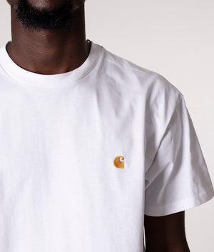 Relaxed-Fit-Chase-T-Shirt-White/Gold-Carhartt-WIP-EQVVS