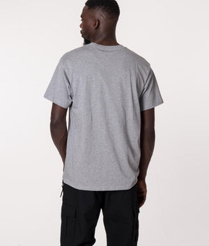 Carhartt WIP Script Embroidery T-Shirt in Grey at EQVVS. Back Shot. 