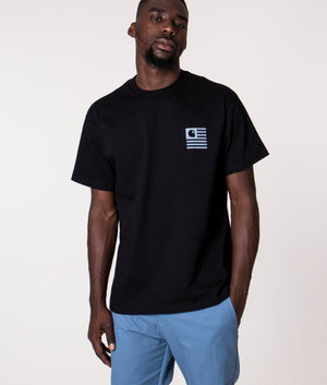 Relaxed-Fit-Label-State-Flag-T-Shirt-Black/Misty-Sky-Carhartt-WIP-EQVVS