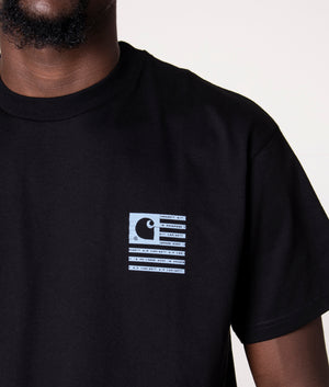 Relaxed-Fit-Label-State-Flag-T-Shirt-Black/Misty-Sky-Carhartt-WIP-EQVVS