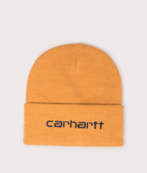 Script-Beanie-Ochre/Dark-Navy-Carhartt-WIP-EQVVS