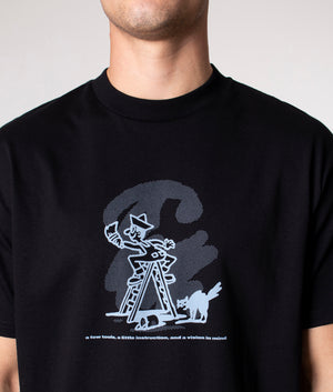 Relaxed-Fit-Lucky-Painter-T-Shirt-Black/Misty-Sky-Carhartt-WIP-EQVVS