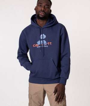Dream Factory Hoodie in Blue by Carhartt WIP at EQVVS. Front Shot. 