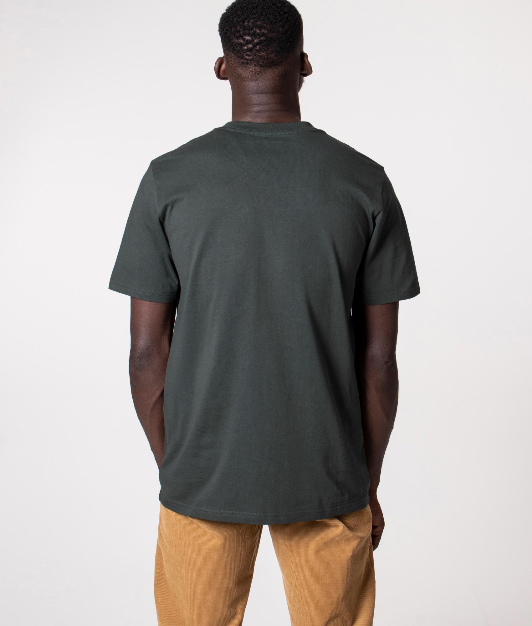 Script T-Shirt in Khaki by Carhartt WIP at EQVVS. Back Shot. 