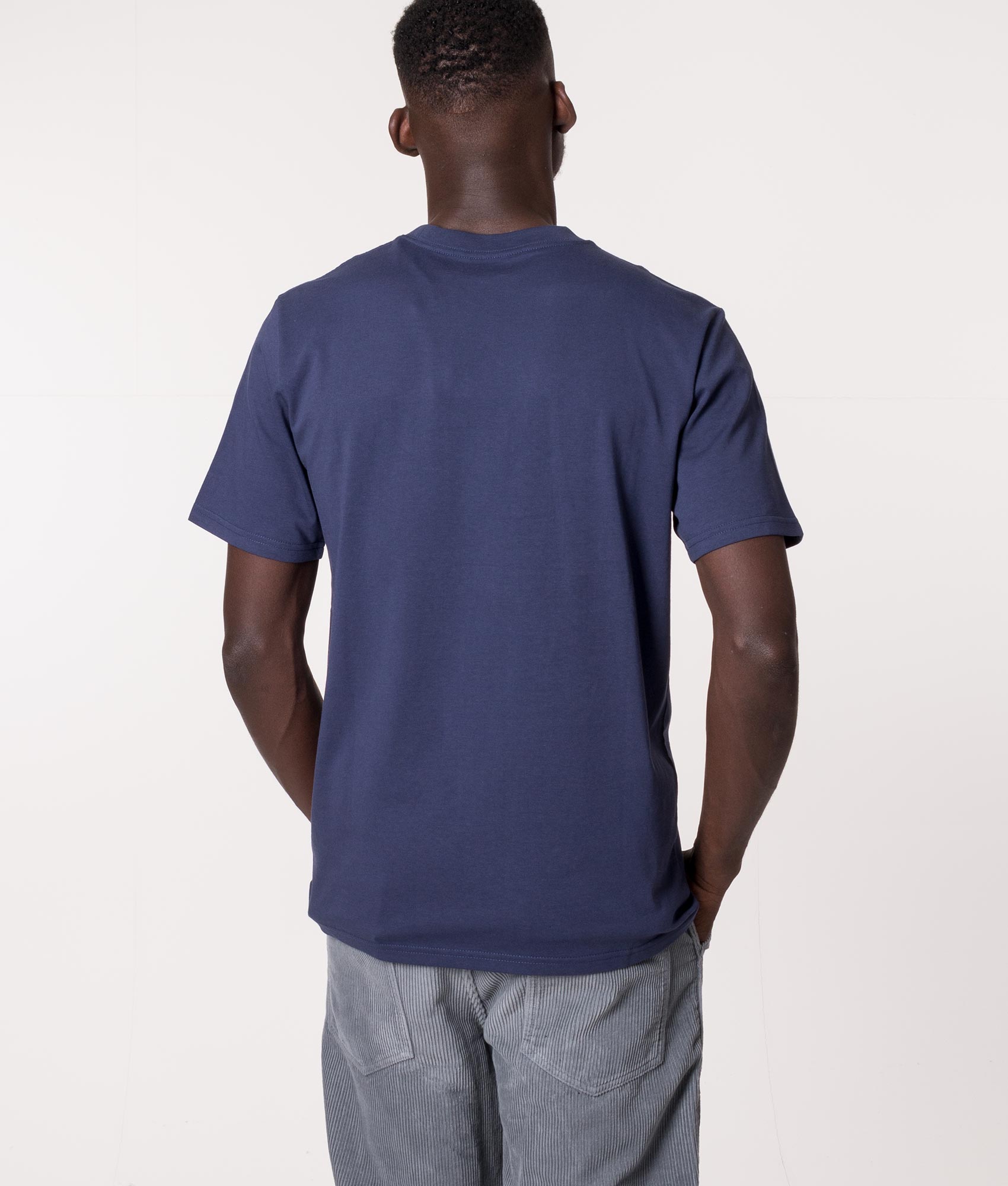 Carhartt WIP Script T-Shirt in Blue at EQVVS. Back shot. 