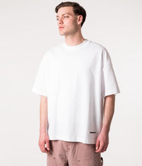 Relaxed Fit Link Script T-Shirt: 00AXX White/Black 