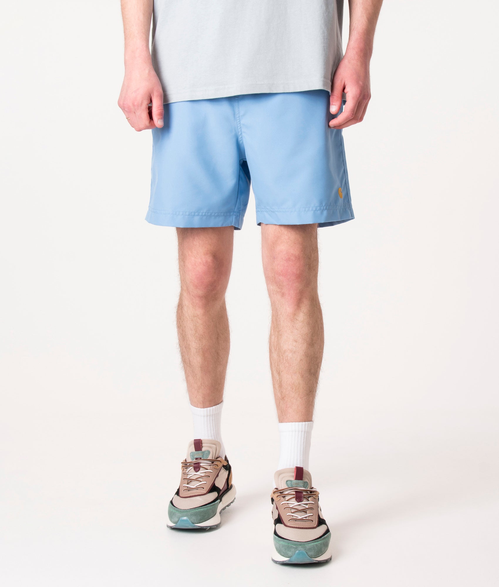 Regular-Fit-Chase-Swim-Trunks-Piscine/Gold-Carhartt-WIP-EQVVS 