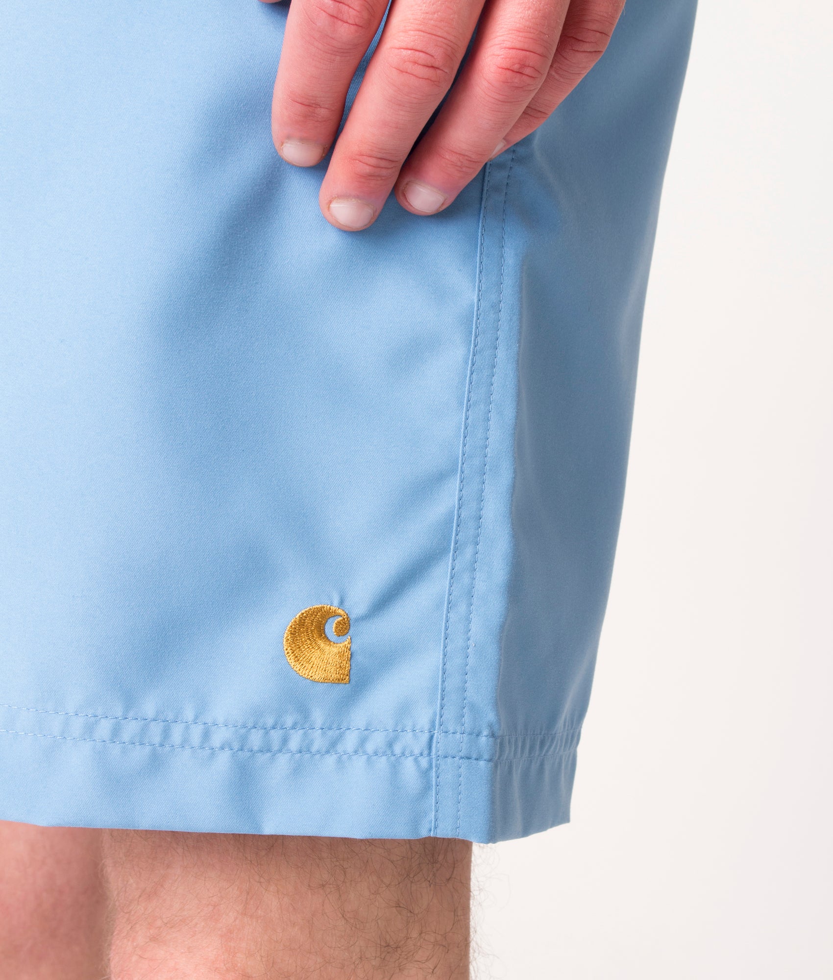 Regular-Fit-Chase-Swim-Trunks-Piscine/Gold-Carhartt-WIP-EQVVS 