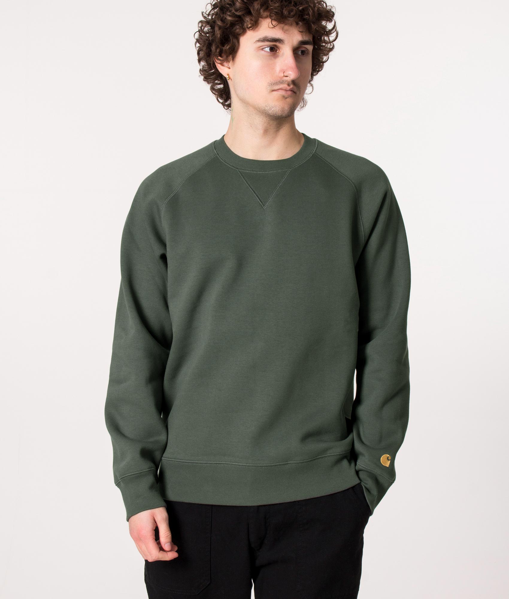 Chase-Sweatshirt-Jura/Gold-Carhartt-WIP-EQVVS 