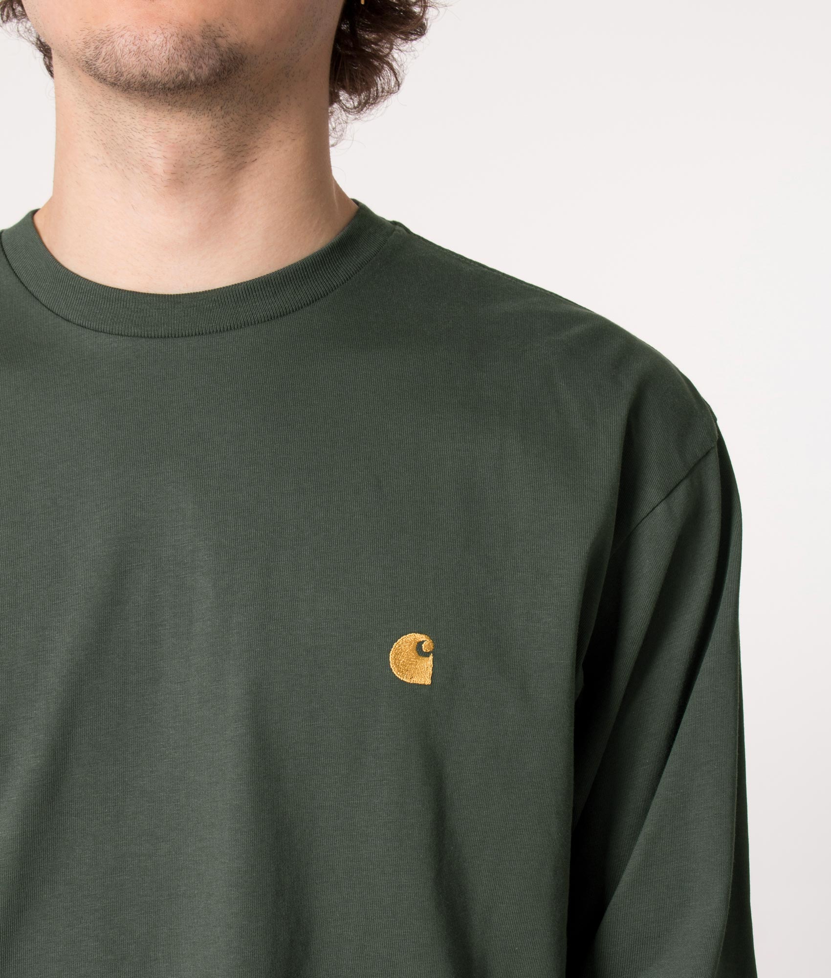 Relaxed-Fit-Long-Sleeve-Chase-T-Shirt-Jura/Gold-Carhartt-WIP-EQVVS