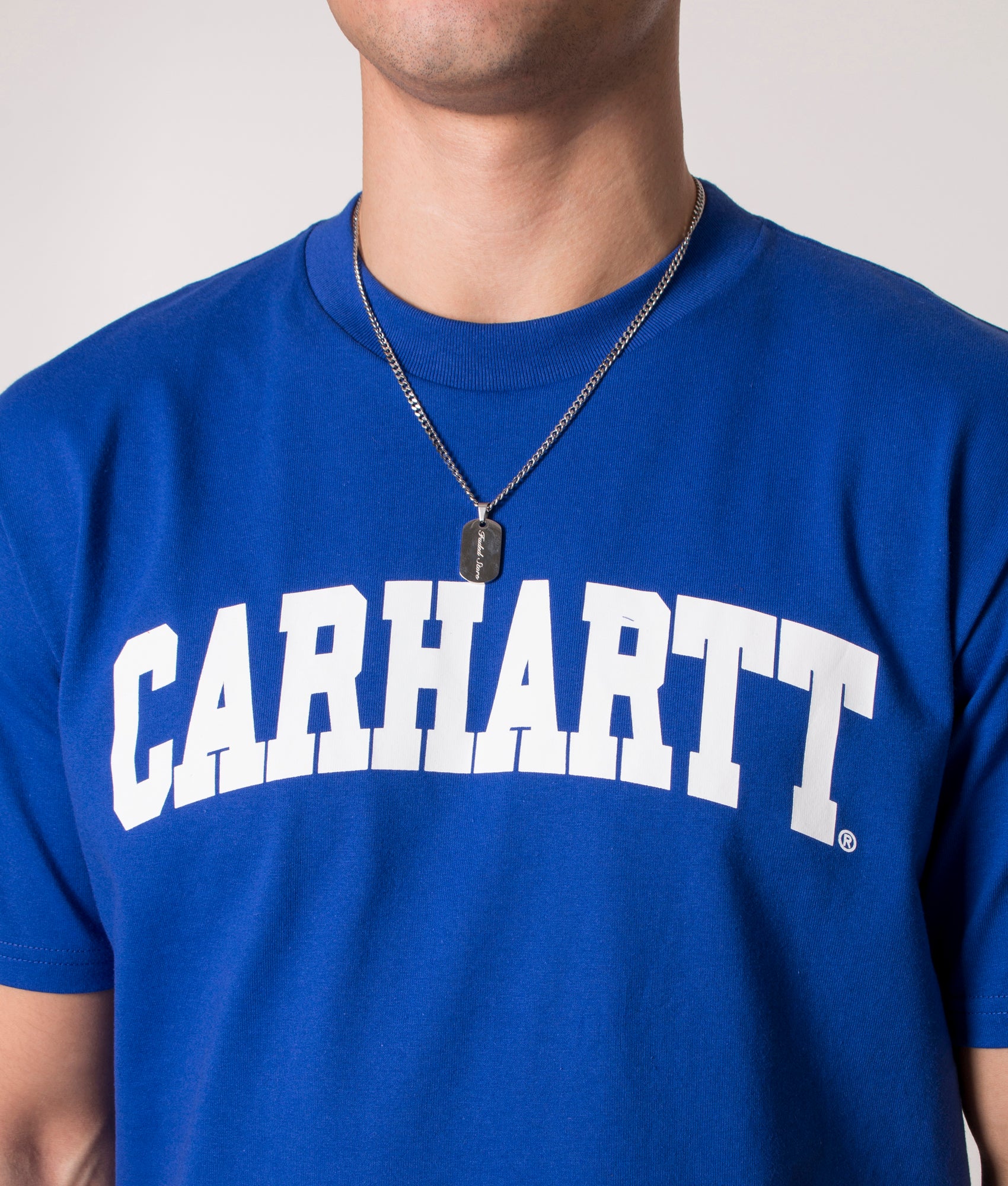 University-T-Shirt-Lazurite/White-Carhartt-WIP-EQVVS