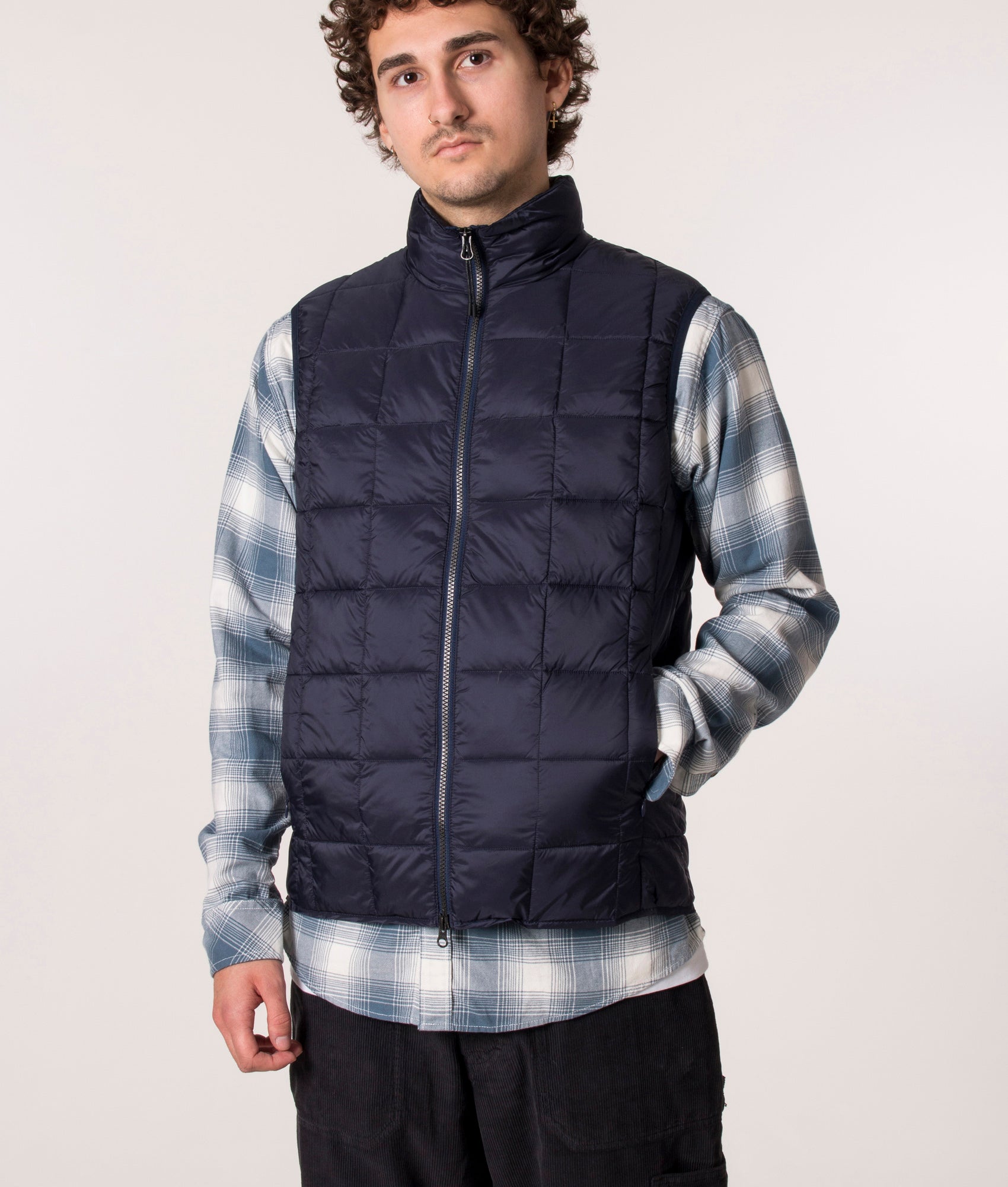 Zip-Through-Hi-Neck-Gilet-Navy-TAION-EQVVS