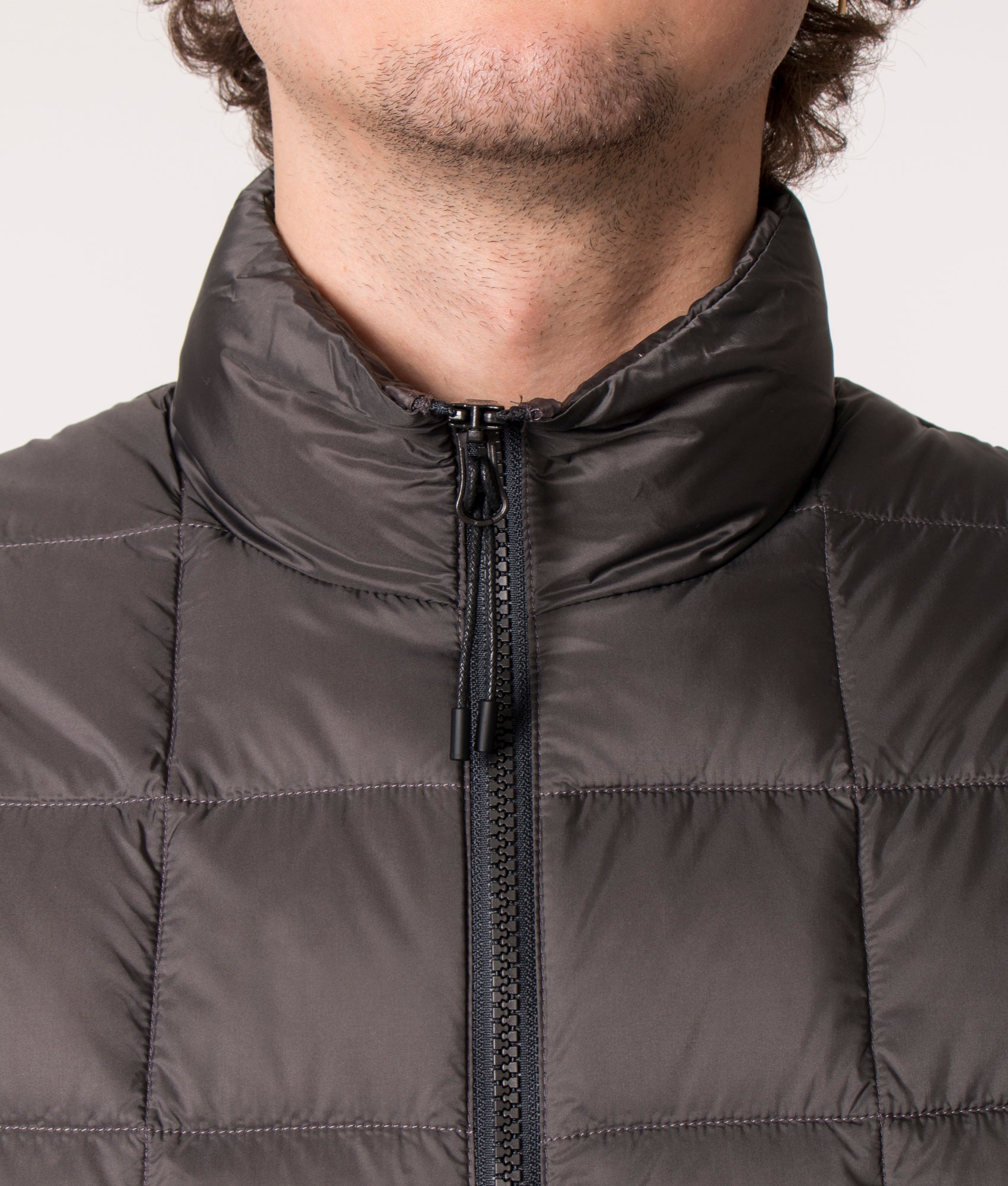 Zip-Through-Hi-Neck-Gilet-Charcoal-TAION-EQVVS