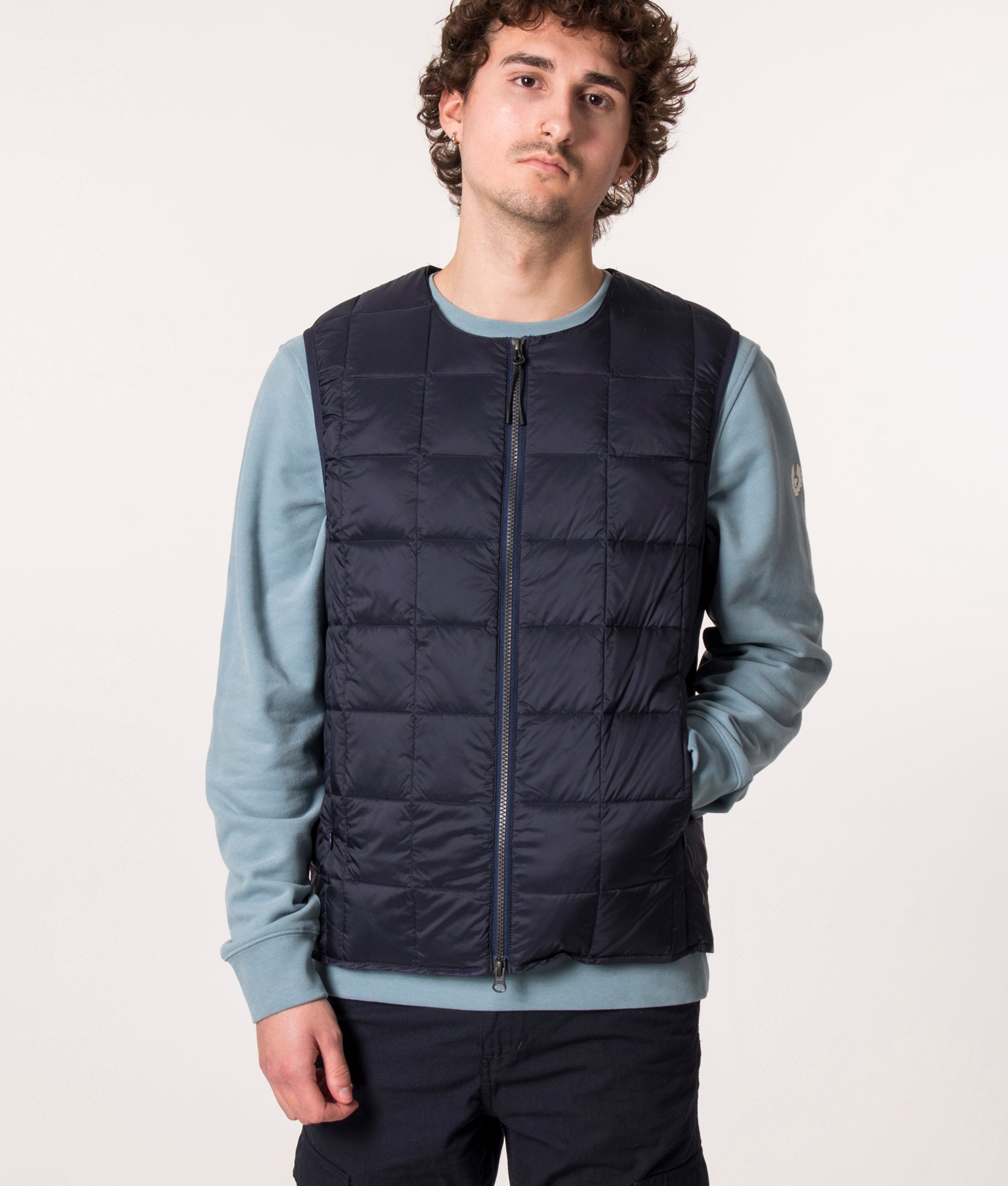 Zip-Through-Crew-Neck-W-Down-Gilet-Navy-TAION-EQVVS