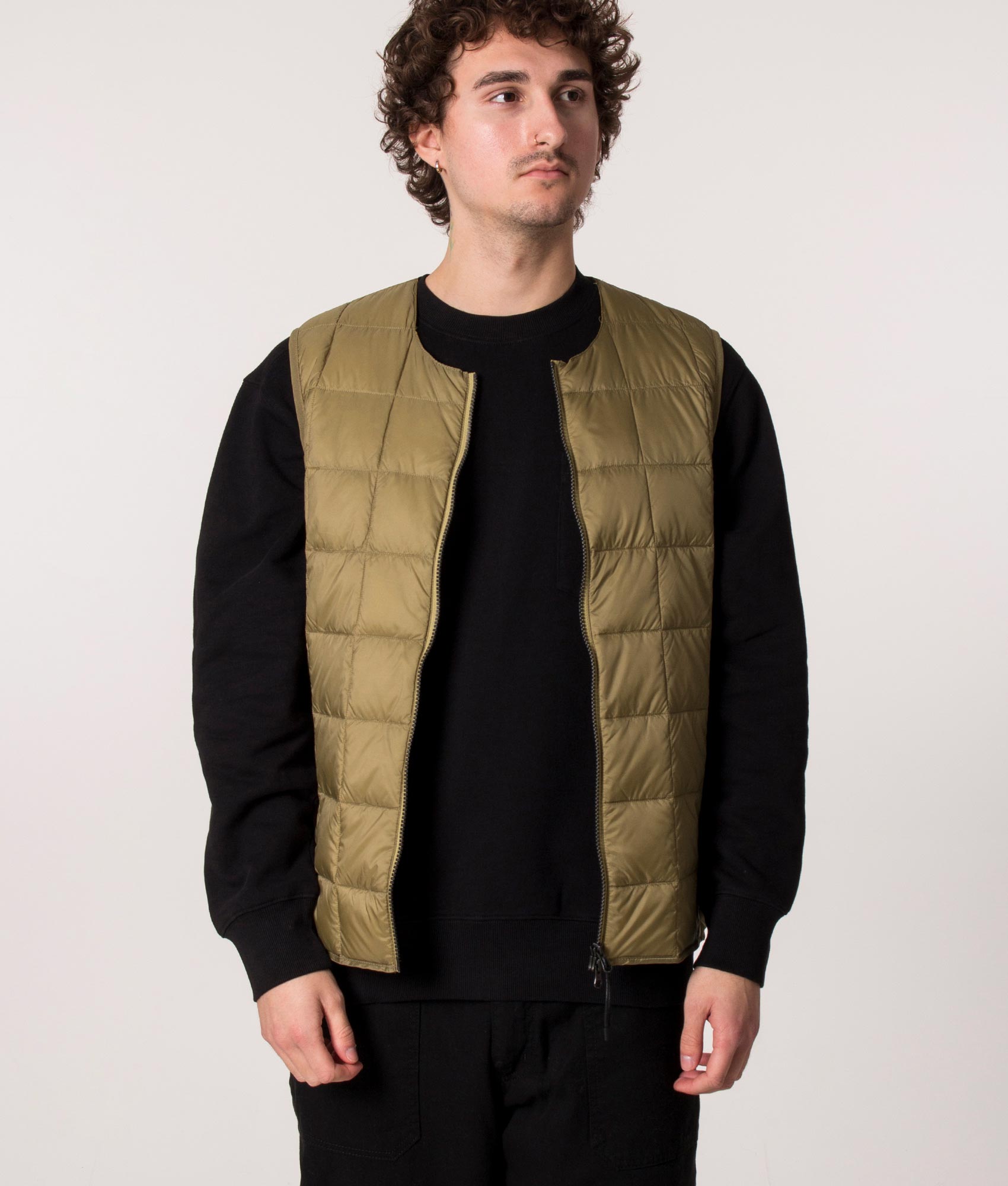 Zip-Through-Crew-Neck-W-Down-Gilet-Beige-TAION-EQVVS