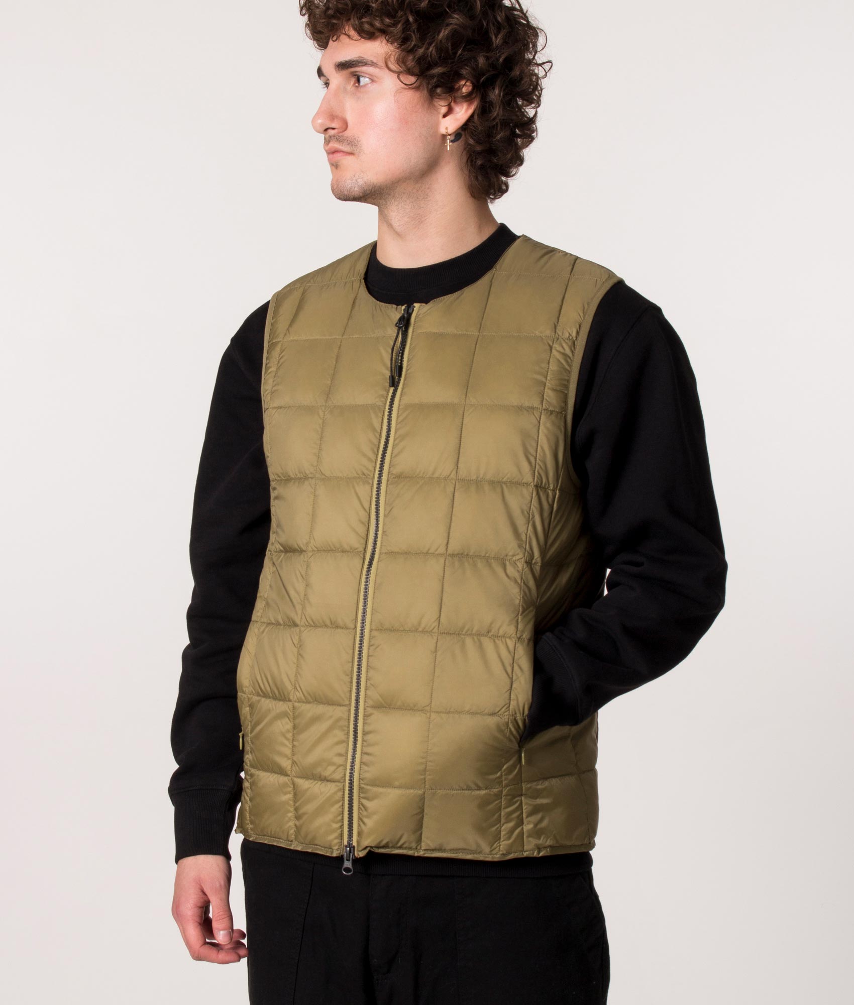 Zip-Through-Crew-Neck-W-Down-Gilet-Beige-TAION-EQVVS