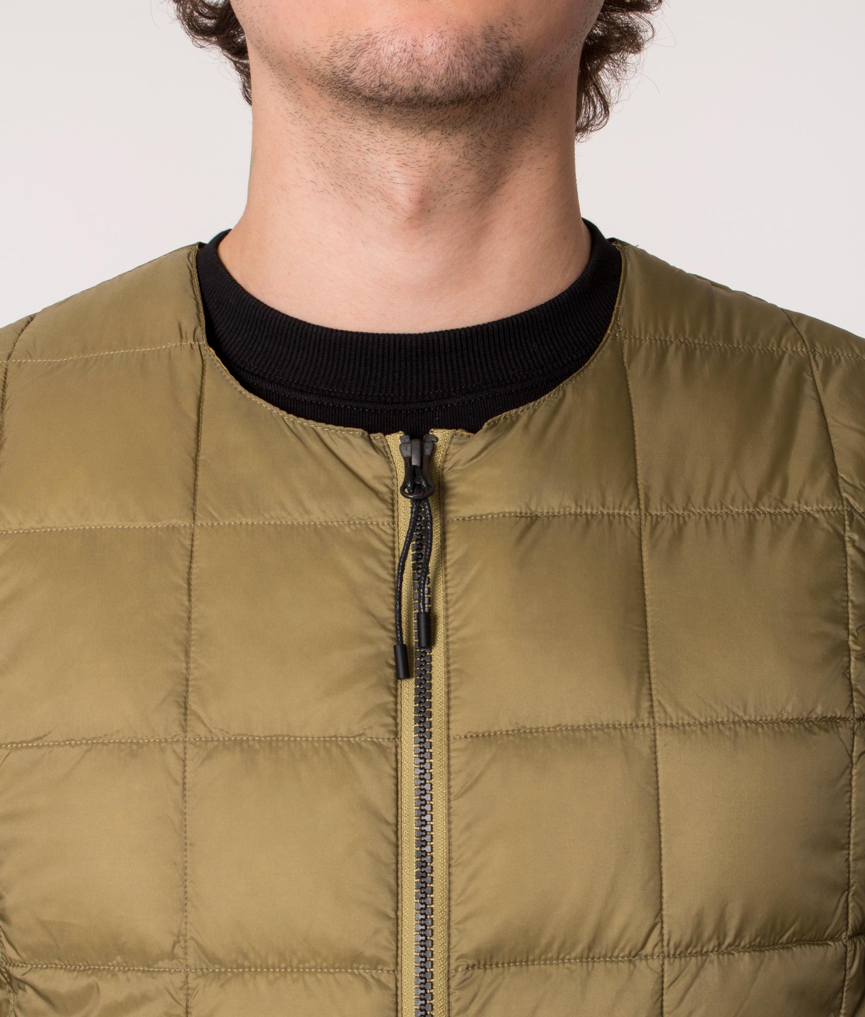 Zip-Through-Crew-Neck-W-Down-Gilet-Beige-TAION-EQVVS